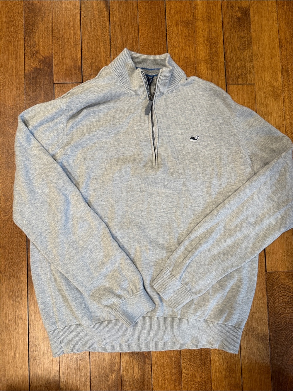 Vineyard Vines Boys Light Gray Half-Zip Pullover Sweater